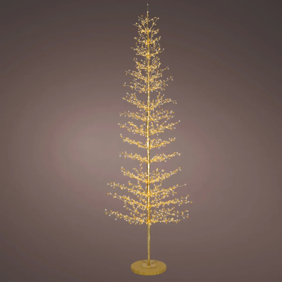 Albero luminoso 2048 LED (H270 cm) Atlas Oro e bianco caldo