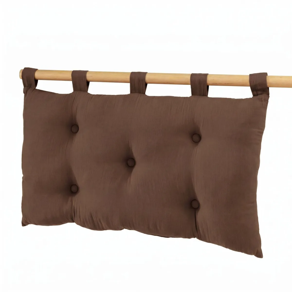 Tête de lit coussin gaze de coton (80 x 50 cm) Gaïa Brun