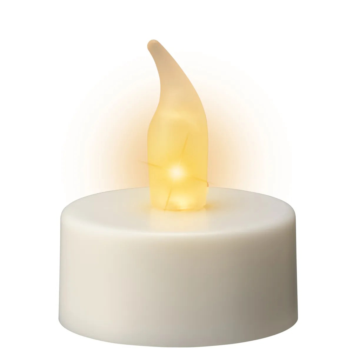 Set di 6 candele LED a pile (H4,6 cm) Tealight Effetto screpolato Fiamma Bianco caldo
