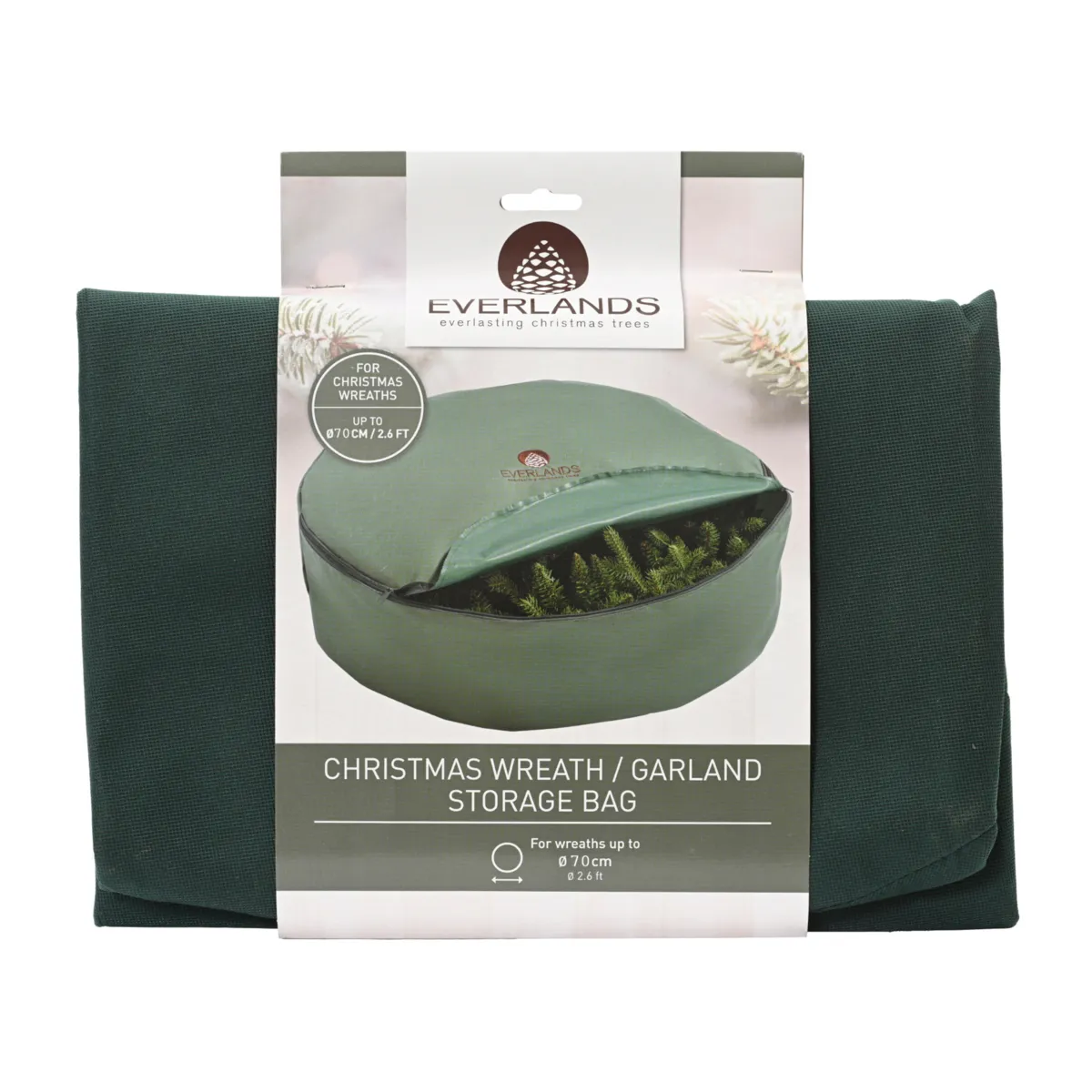 Custodia di lusso verde scuro per ghirlande (diam. 70 x alt. 20 cm) Luxe Verde