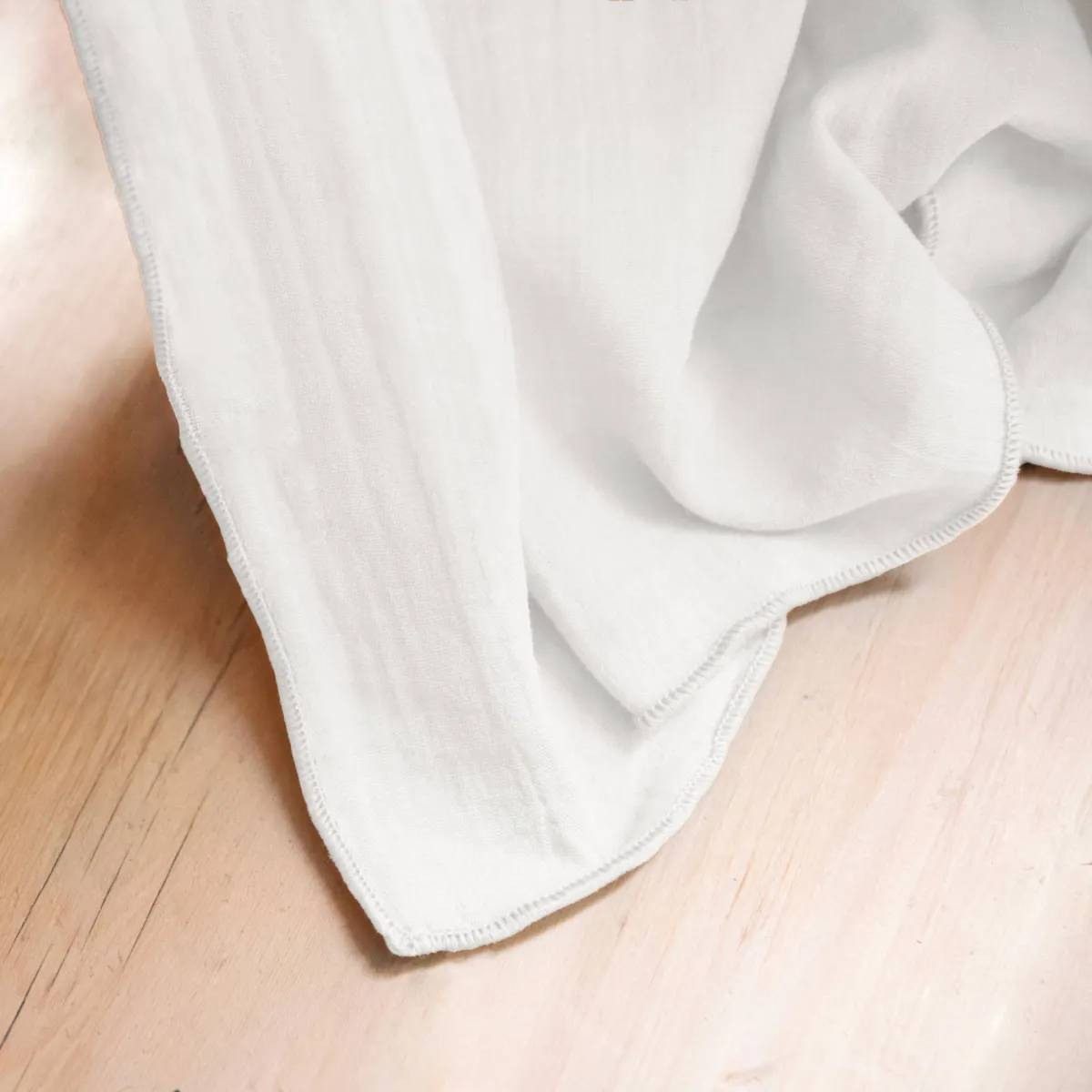 Nappe carrée gaze de coton (180 x 180 cm) Gaïa Blanc chantilly