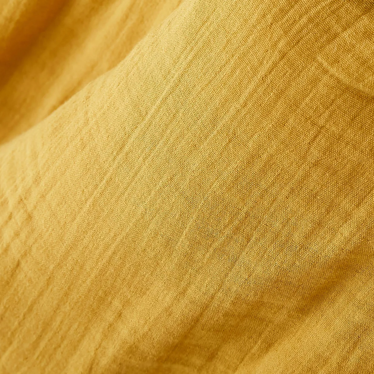 Nappe carrée gaze de coton (180 x 180 cm) Gaïa Jaune safran