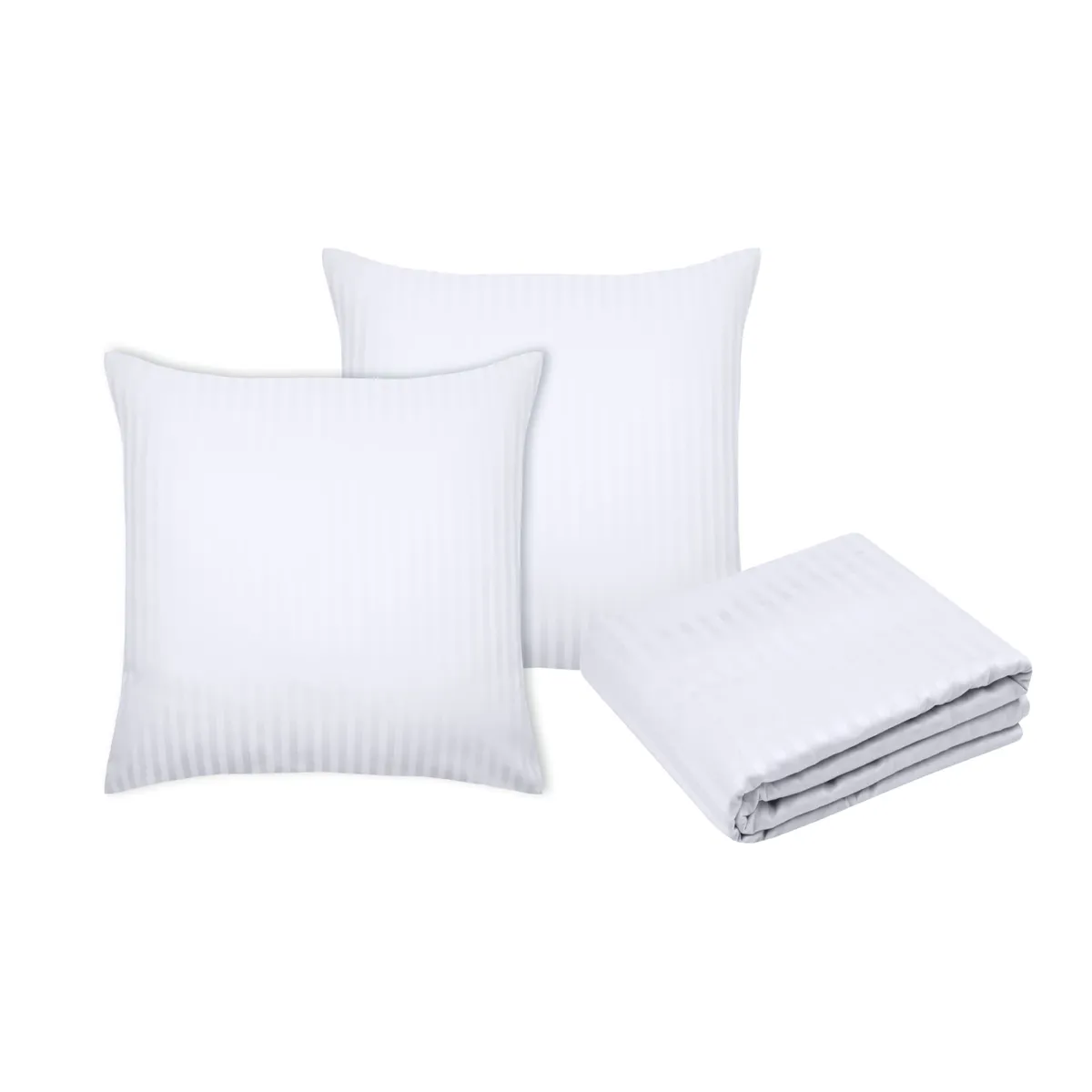 Copripiumino e due federe in satin di cotone (260 x 240 cm) Anselme Bianco