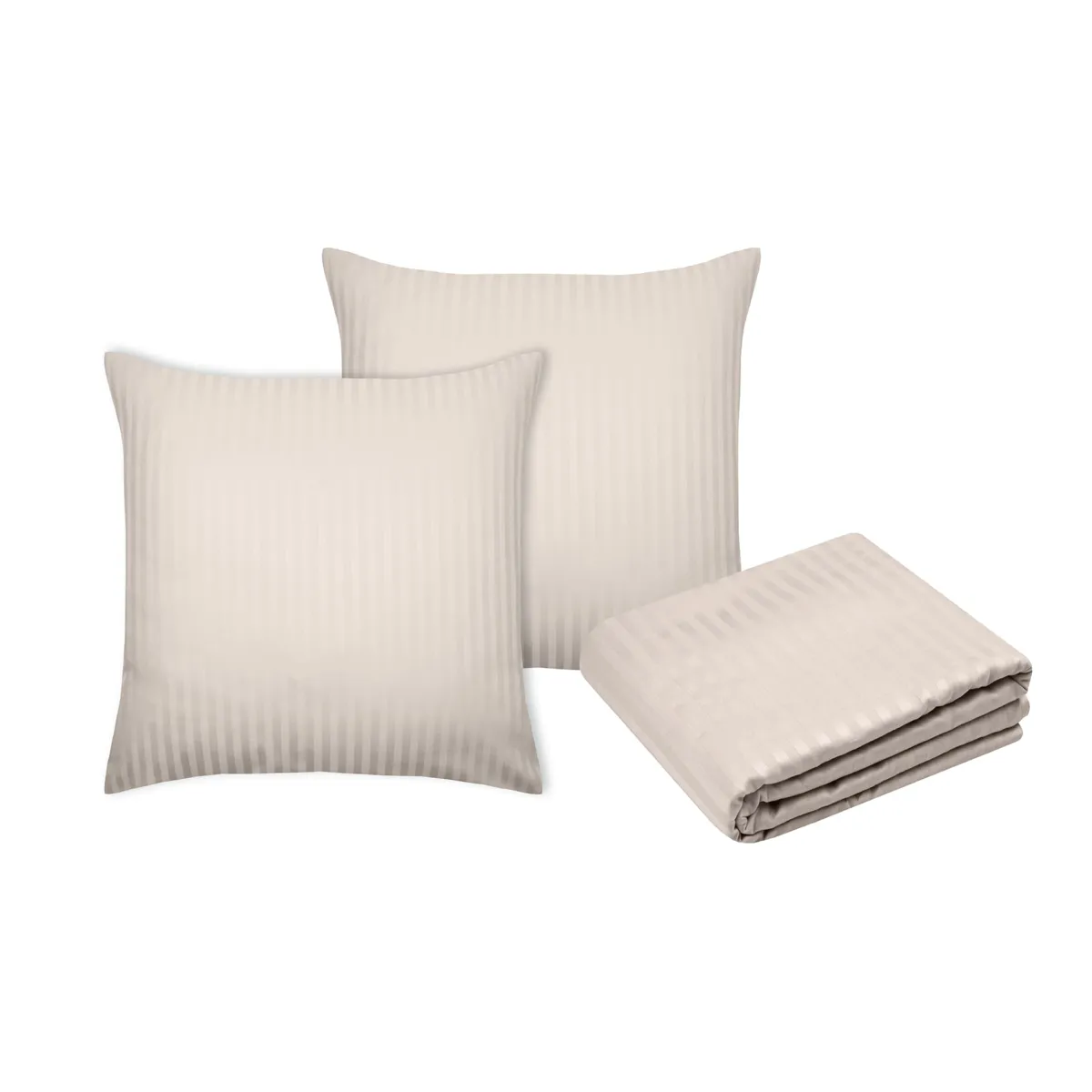 Copripiumino e due federe in satin di cotone (260 x 240 cm) Anselme Avorio