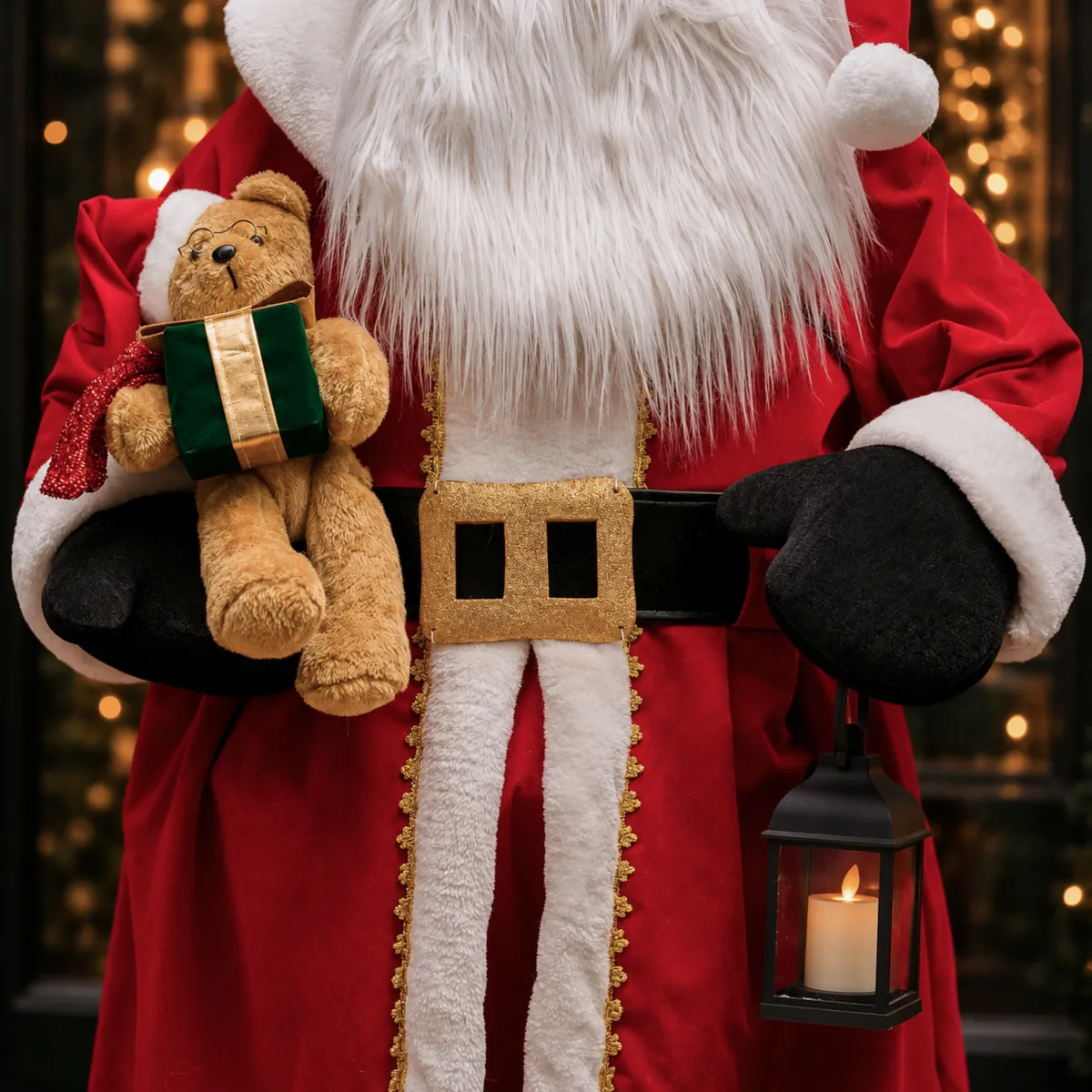 Automa Gigante Babbo Natale Tradizionale (H200 cm) Jules e lanterna luminosa