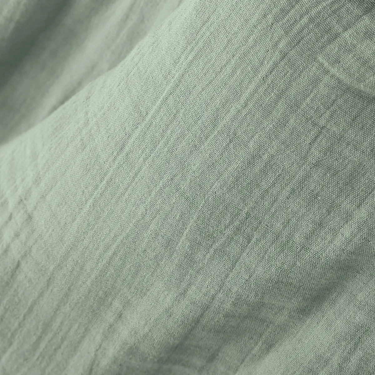 Drap housse gaze de coton (120 x 200 cm) Gaïa Vert eucalyptus
