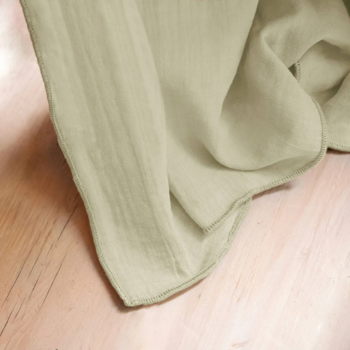 EM - Nappe rectangle 150 x 300 cm Gaze de coton unie GAìA Vert d'eau