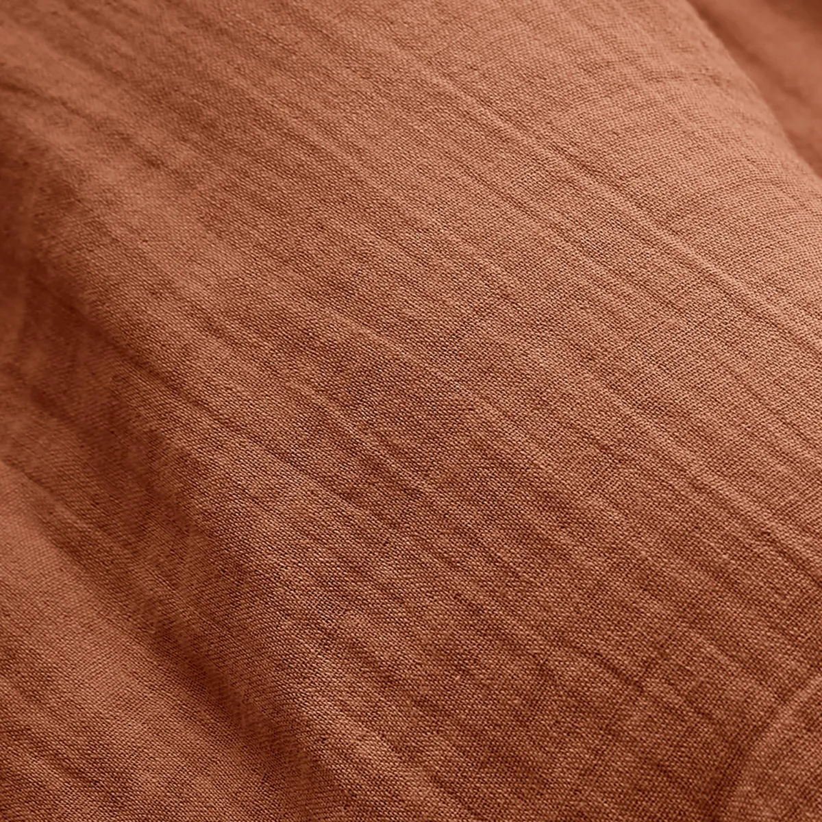 EM - Nappe rectangle 150 x 300 cm Gaze de coton unie GAìA Terracotta