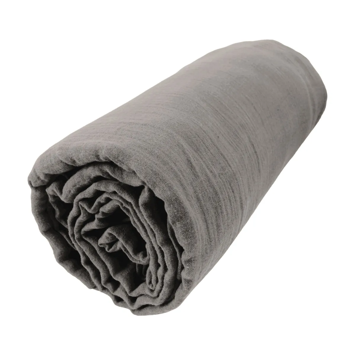 Lenzuolo sotto con angoli garza di cotone (120 x 200 cm) Gaïa Grigio granito