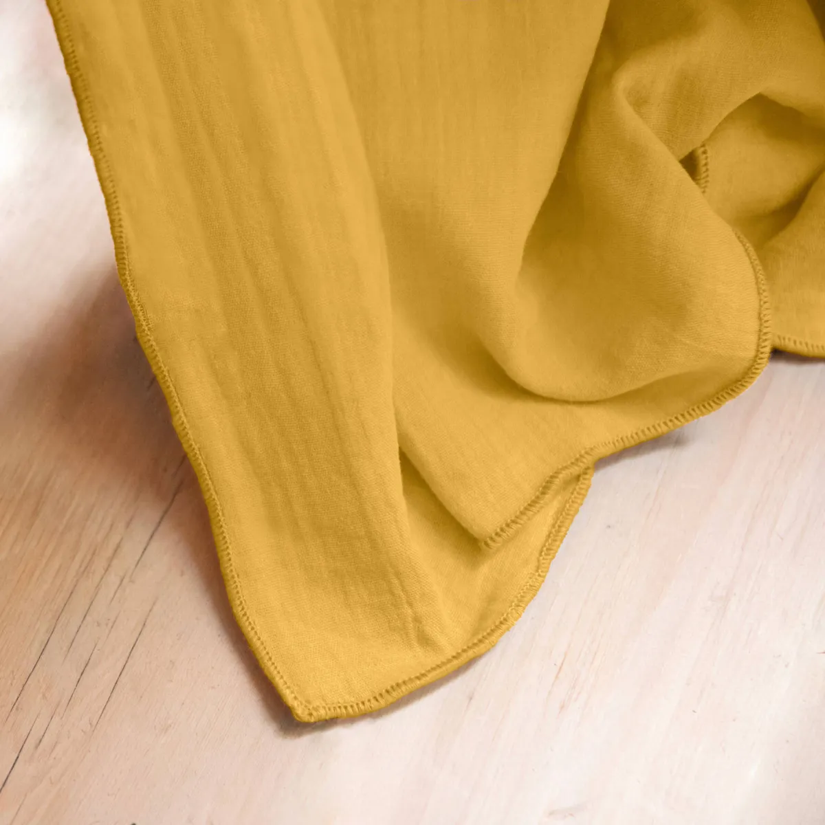 Tovaglia rettangolare garza di cotone (150 x 300 cm) Gaïa Giallo zafferano