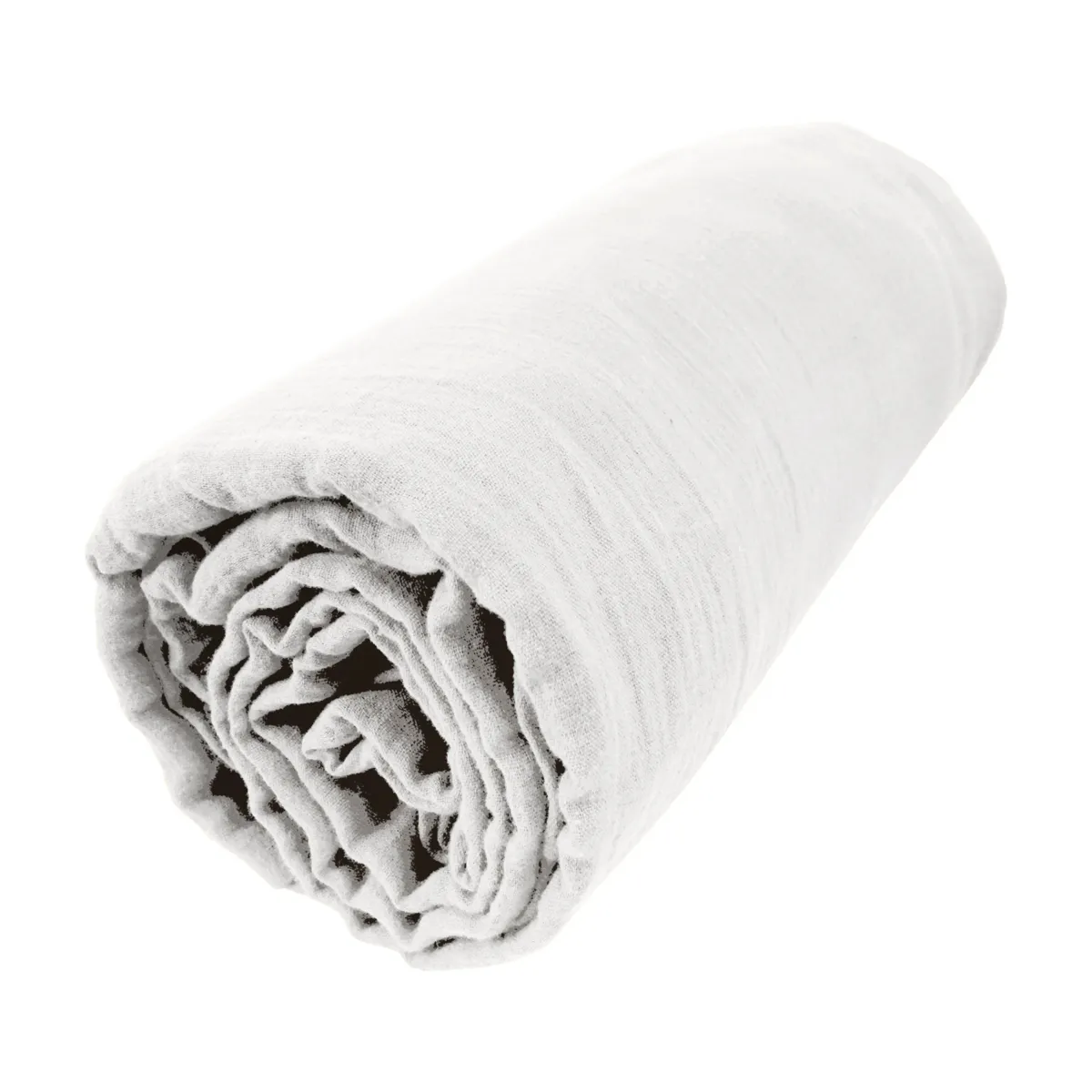 Drap housse gaze de coton (120 x 190 cm) Gaïa Blanc chantilly