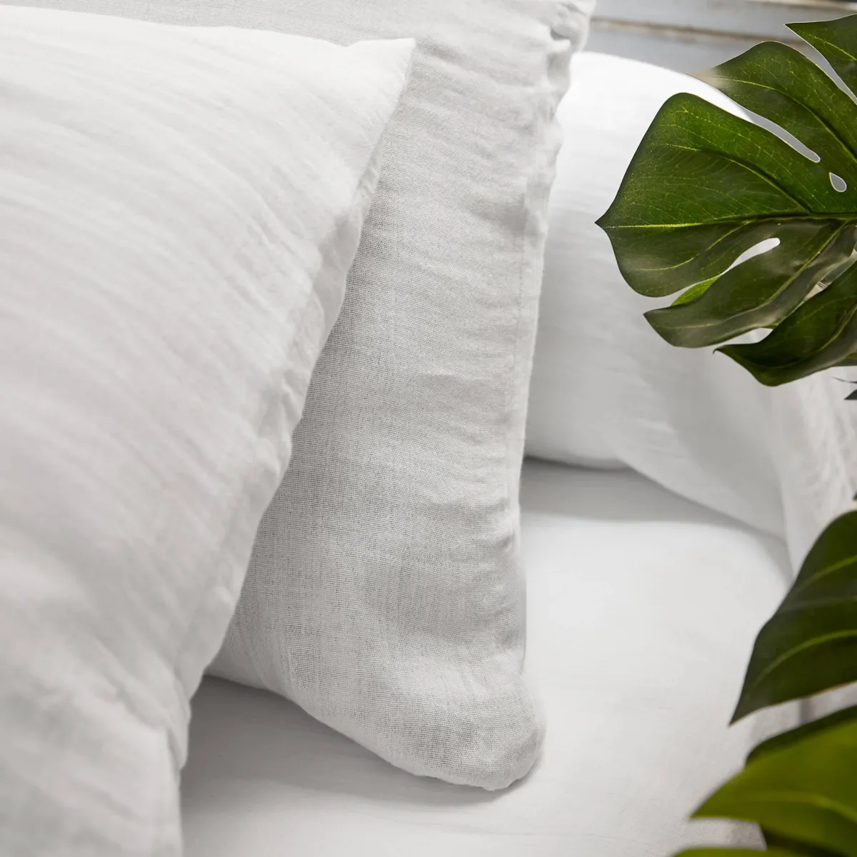 Drap housse gaze de coton (120 x 190 cm) Gaïa Blanc chantilly