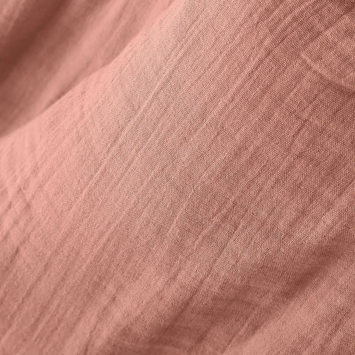 Drap housse gaze de coton (120 x 200 cm) Gaïa Rose pêche 
