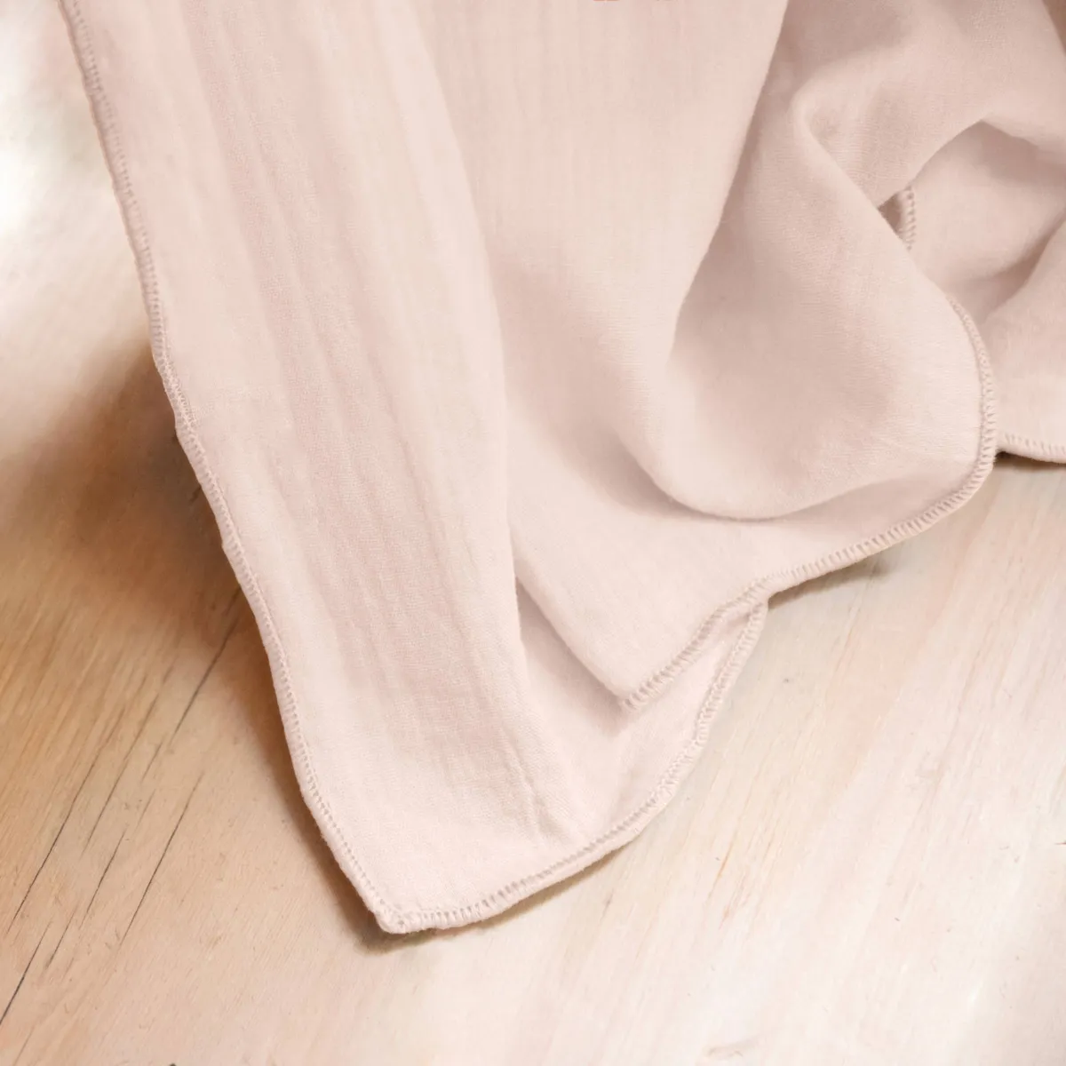EM - Nappe rectangle 150 x 300 cm Gaze de coton unie GAìA Guimauve