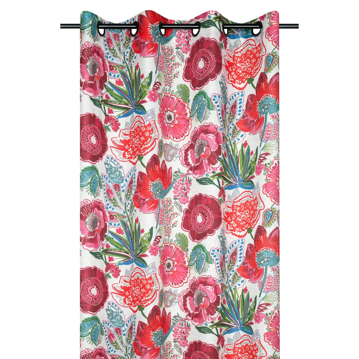 Tenda effetto lino (140 x 260 cm) Bellissima Multicolore