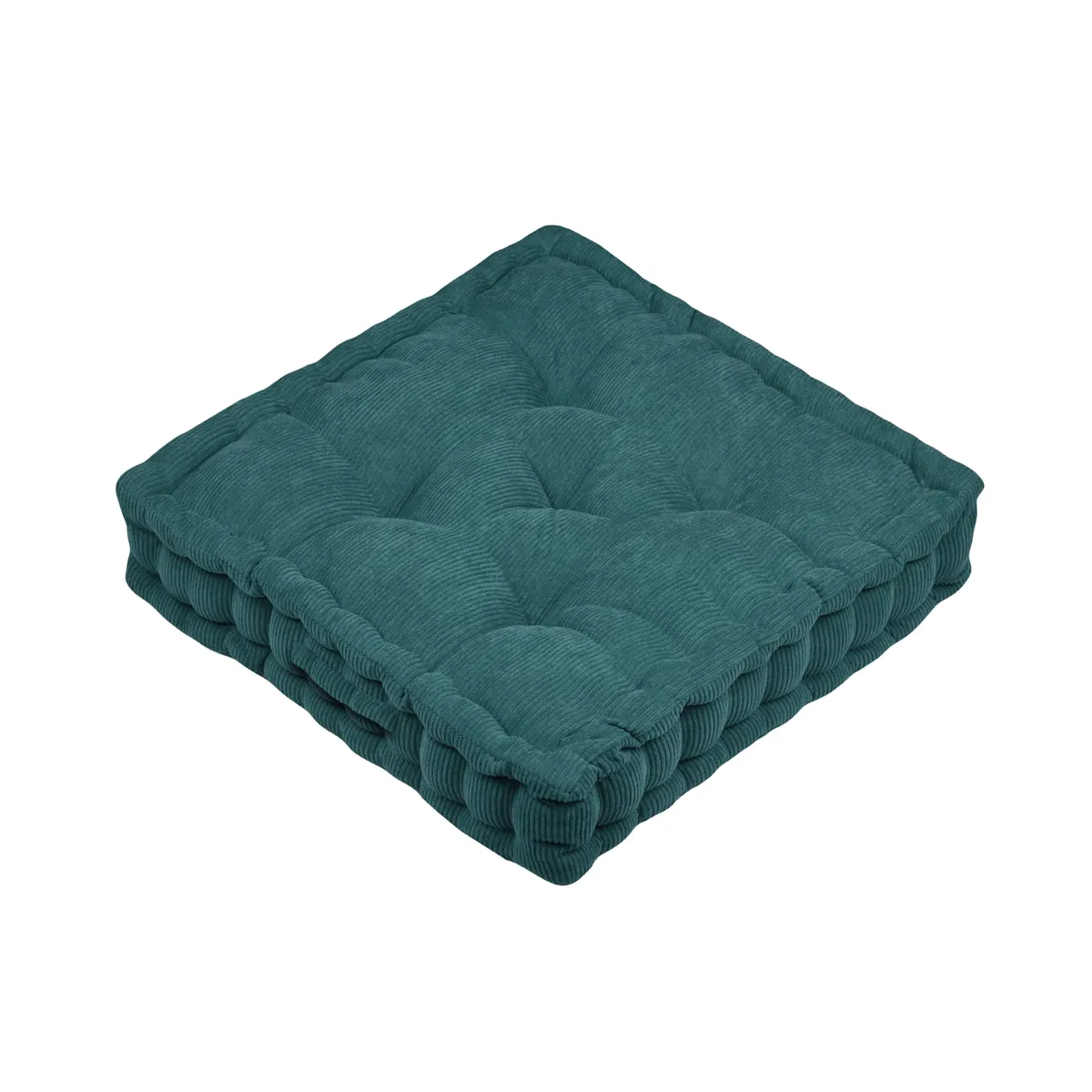 Cuscino da pavimento quadrato in velluto (45 x 45 cm) Dandy Blu pavone