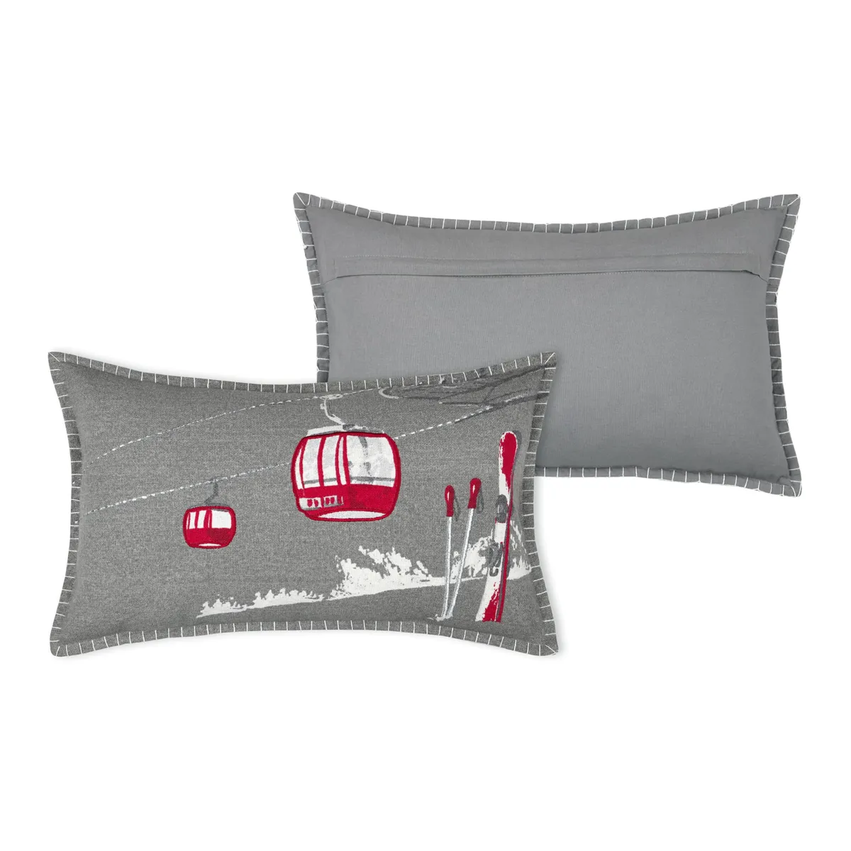 Coussin rectangulaire coton (35 x 60 cm) Villard Gris