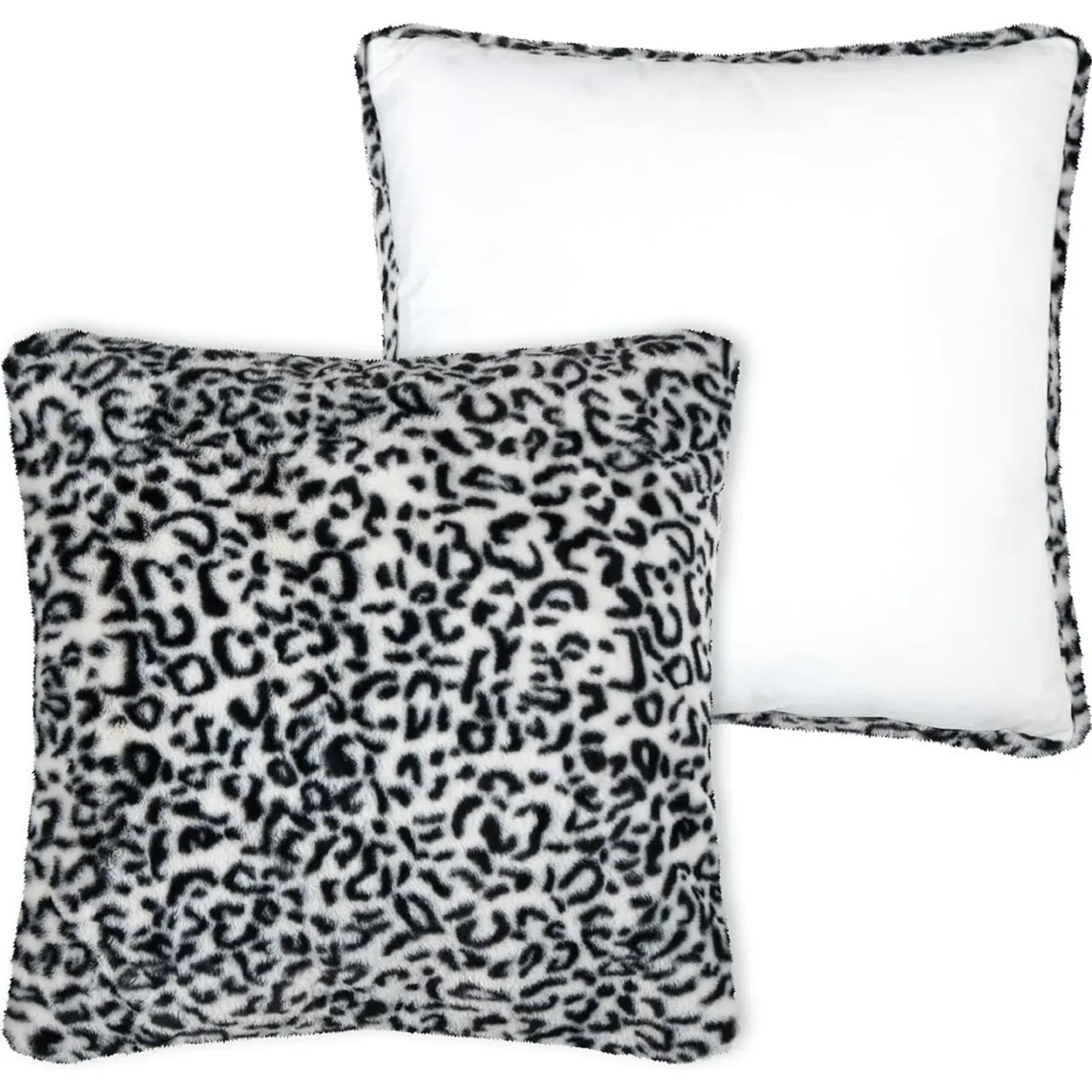 Cuscino quadrato in pelliccia sintetica (45 x 45 cm) Panthera Nero
