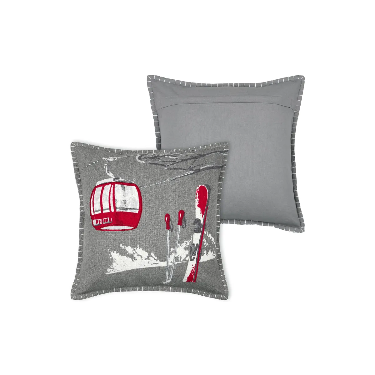 Cuscino quadrato in cotone (45 x 45 cm) Villard Grigio