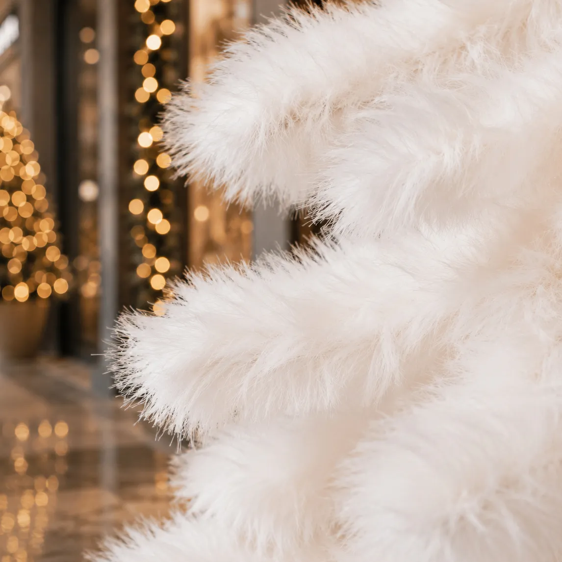 Albero di Natale artificiale (H180 cm) Furren pelliccia sintetica Bianco