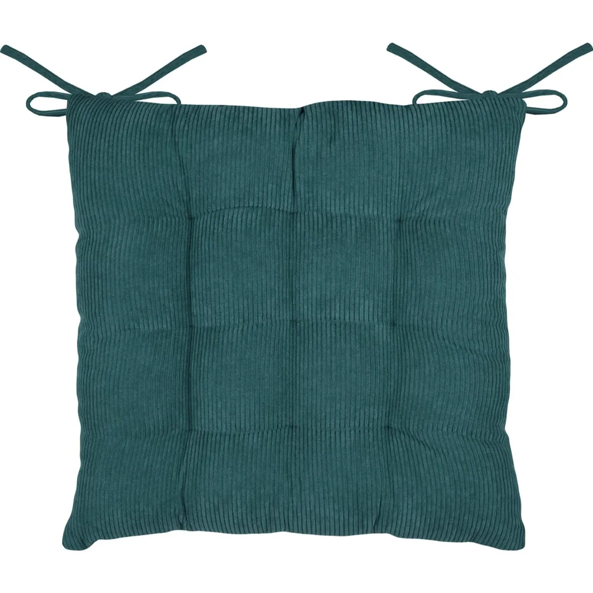 Cuscino quadrato per sedia in velluto a coste (38 x 38 cm) Dandy Blu pavone