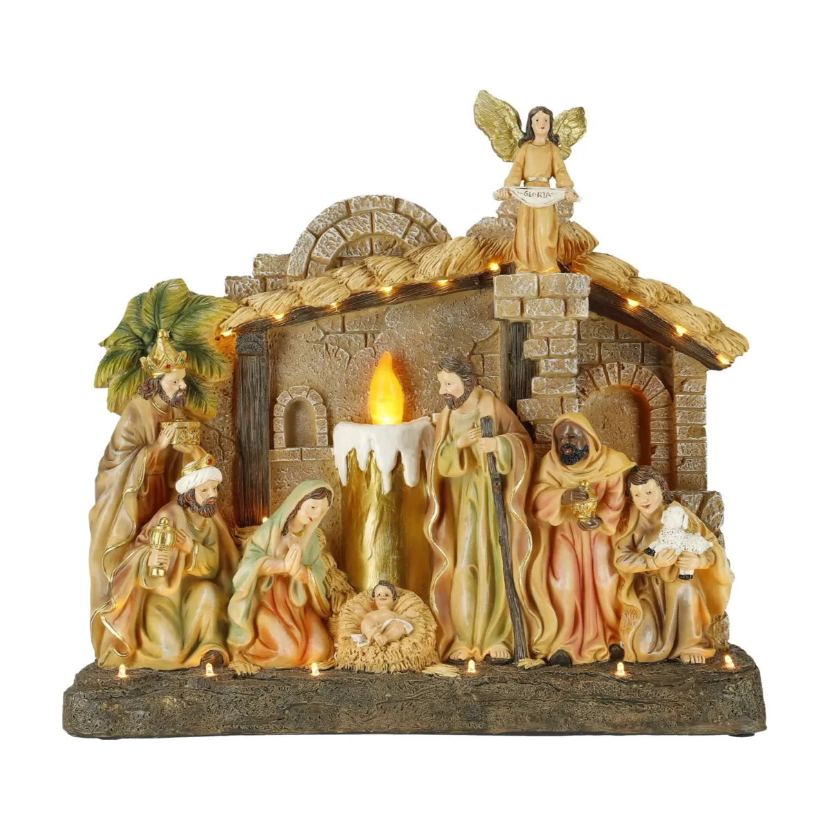 Presepe natalizio luminoso (H34 cm) Sainte-Clémentine