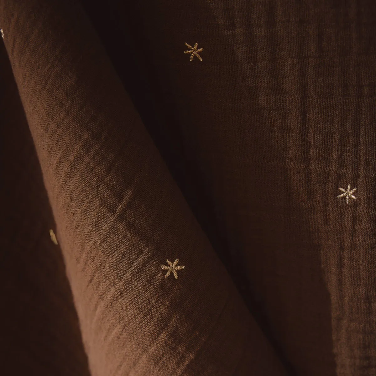 Tovaglia rettangolare garza di cotone (150 x 350 cm) Gaïa stelle Marrone