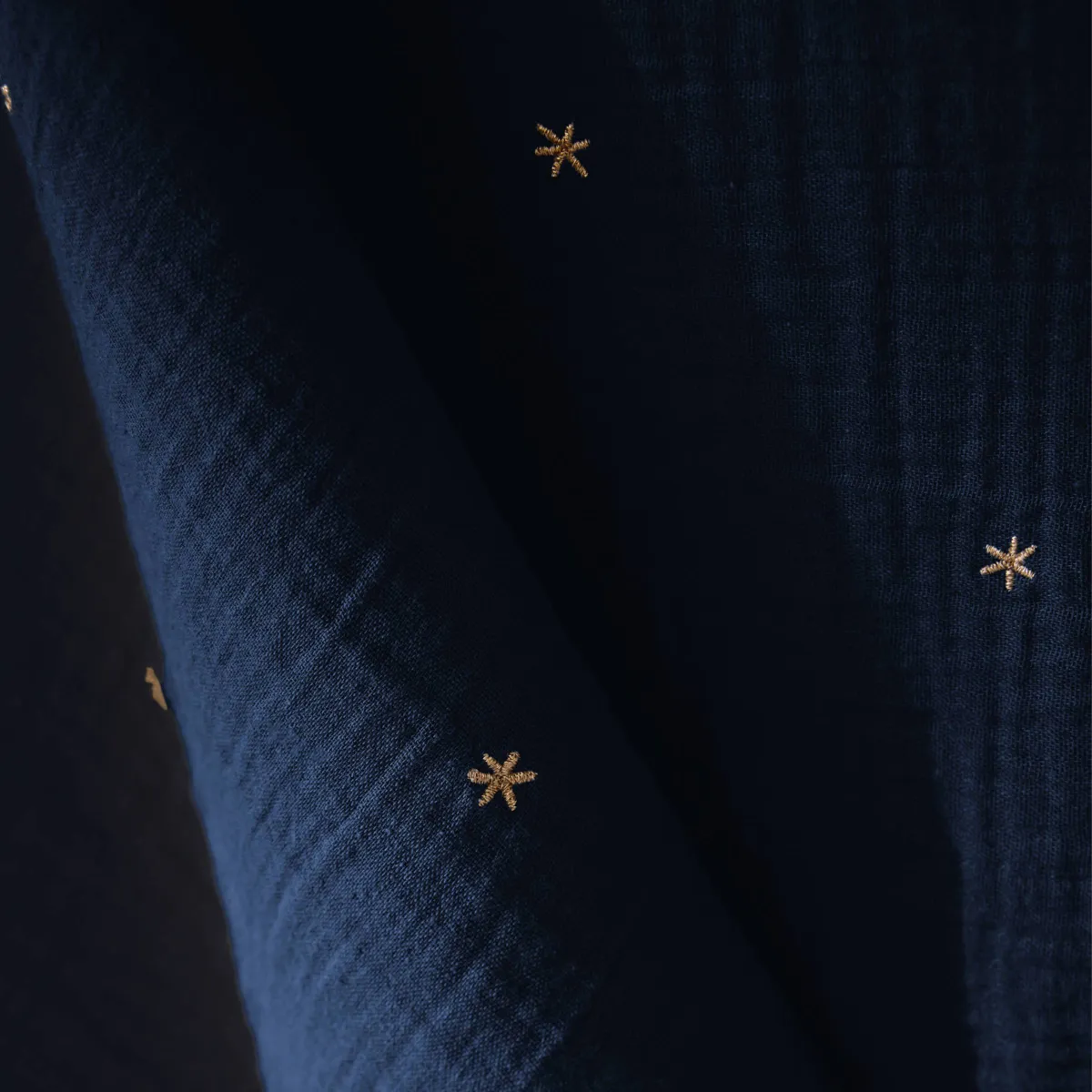 Tovaglia quadrata garza di cotone (180 x 180 cm) Gaïa stelle Blu notte