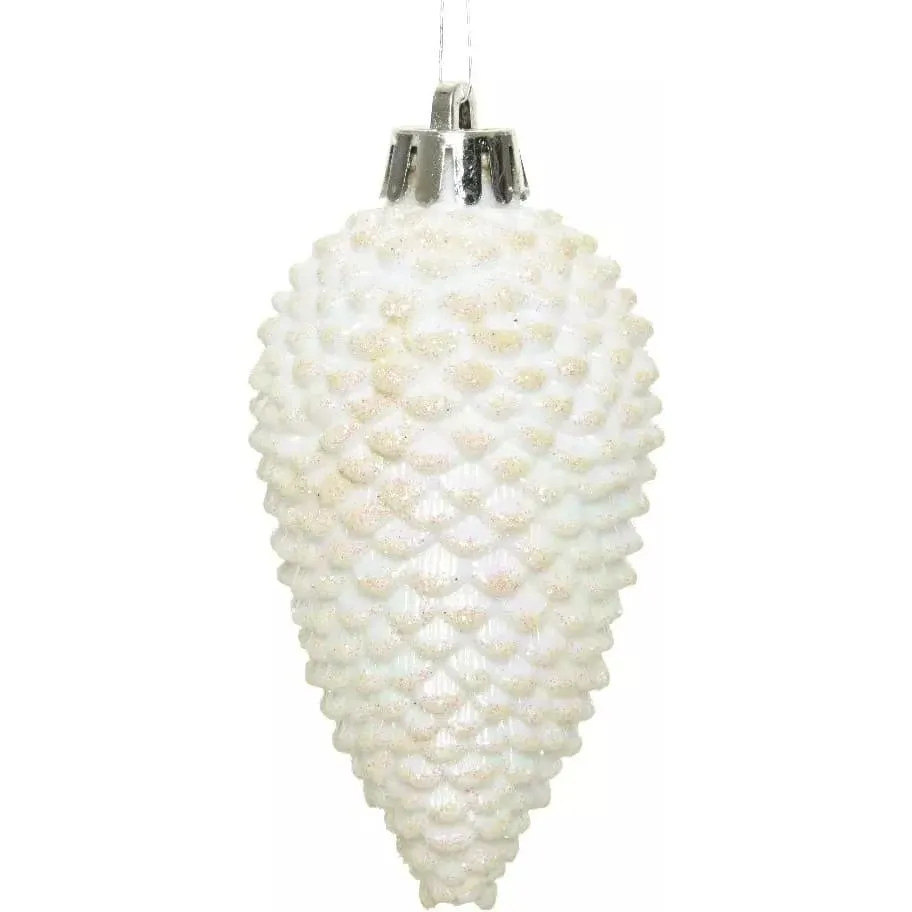 Set di 6 pigne Alpine Bianco perlato