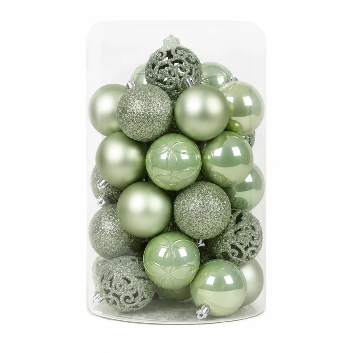 Lot de 35 boules de Noël (D60 mm) Aravis mix Vert Matcha