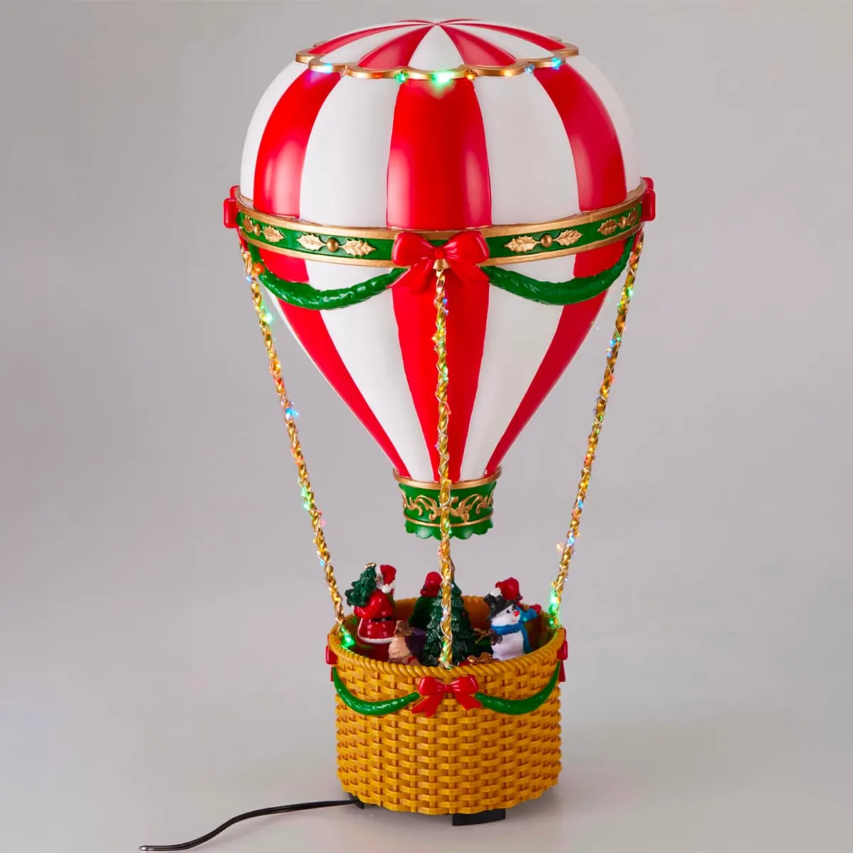 Mongolfiera luminosa, animata e musicale LED (H45 cm) Natale in volo Multicolore