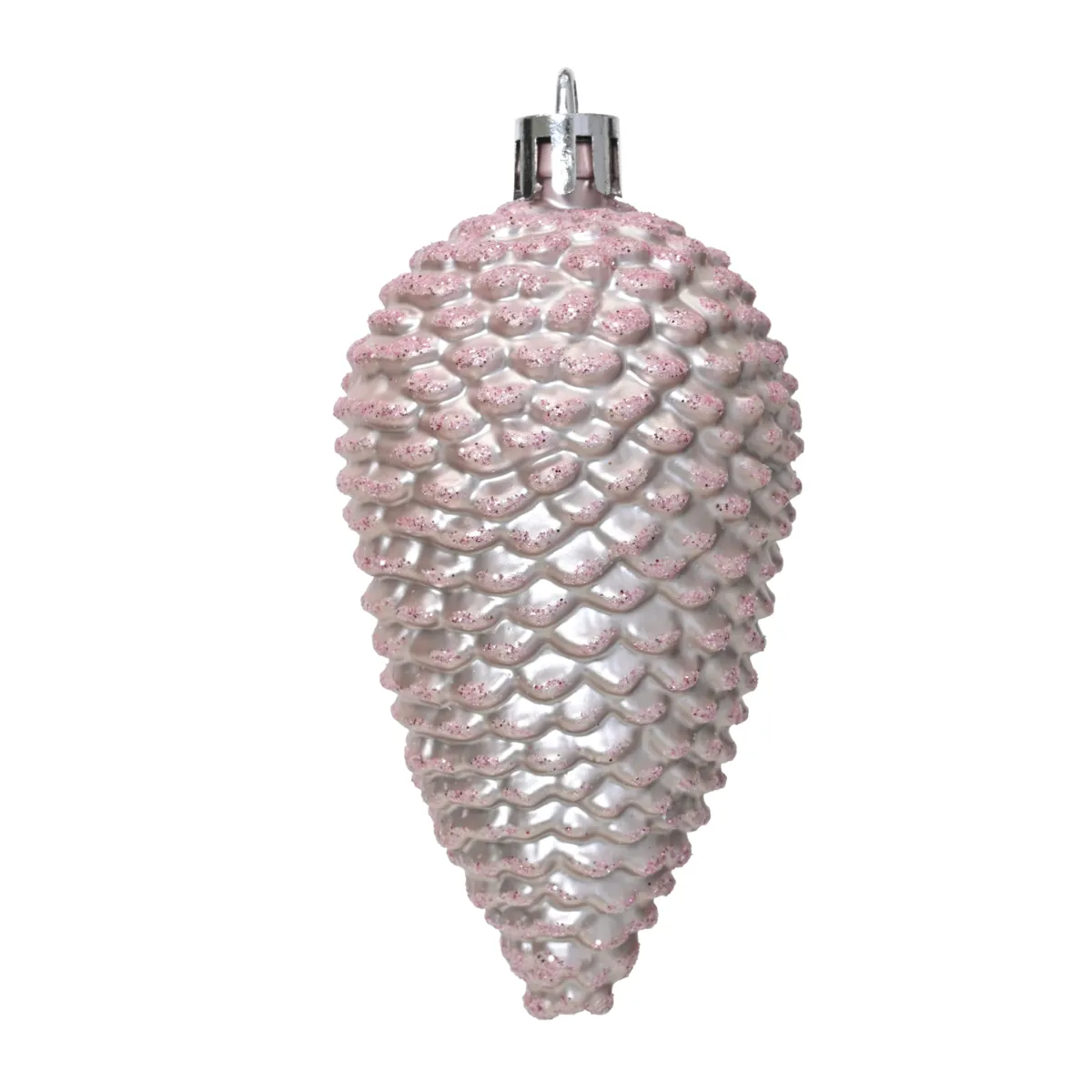 Lot de 6 pommes de pin à suspendre (H8 cm) Aravis Rose poudré