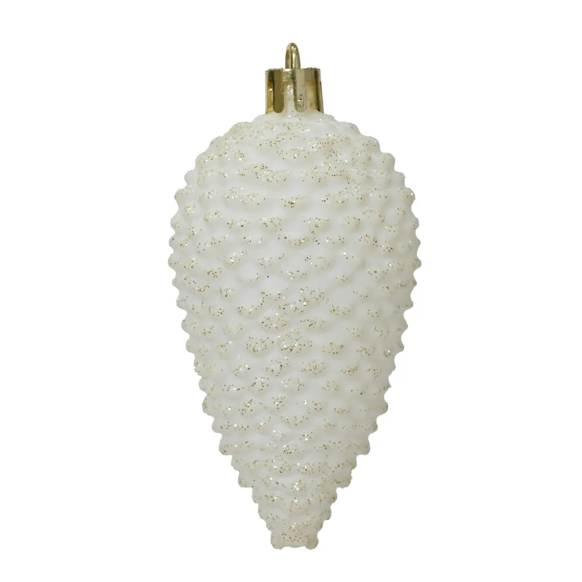Set di 6 pigne da appendere (H8 cm) Aravis Bianco lana