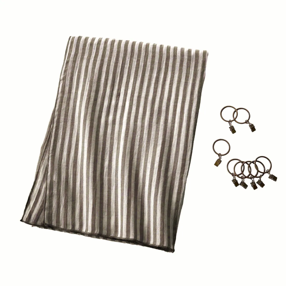 Tenda in garza di cotone regolabile (140 x max 300 cm) Gaïa righe Marrone