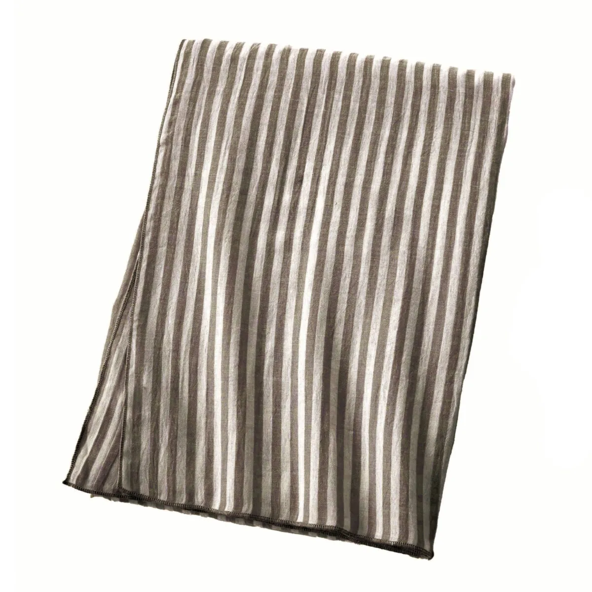 Tovaglia rettangolare garza di cotone (150 x 250 cm) Gaïa righe Marrone