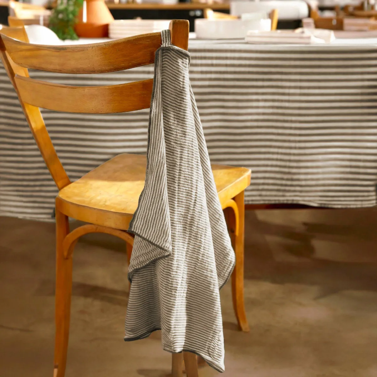 Set di 2 asciugamani in garza di cotone (50 x 70 cm) Gaïa righe Marrone