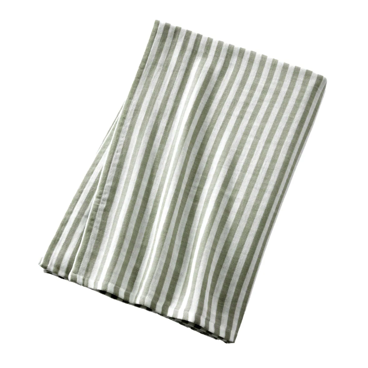 Tovaglia rettangolare garza di cotone (150 x 350 cm) Gaïa righe Verde rosmarino