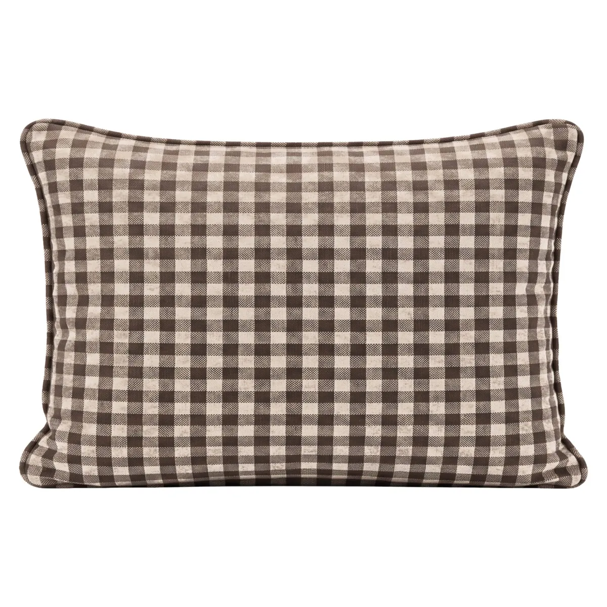 Rechteckiger Kissenbezug Baumwoll-Musselin (50 x 80 cm) Gaïa Vichy Braun