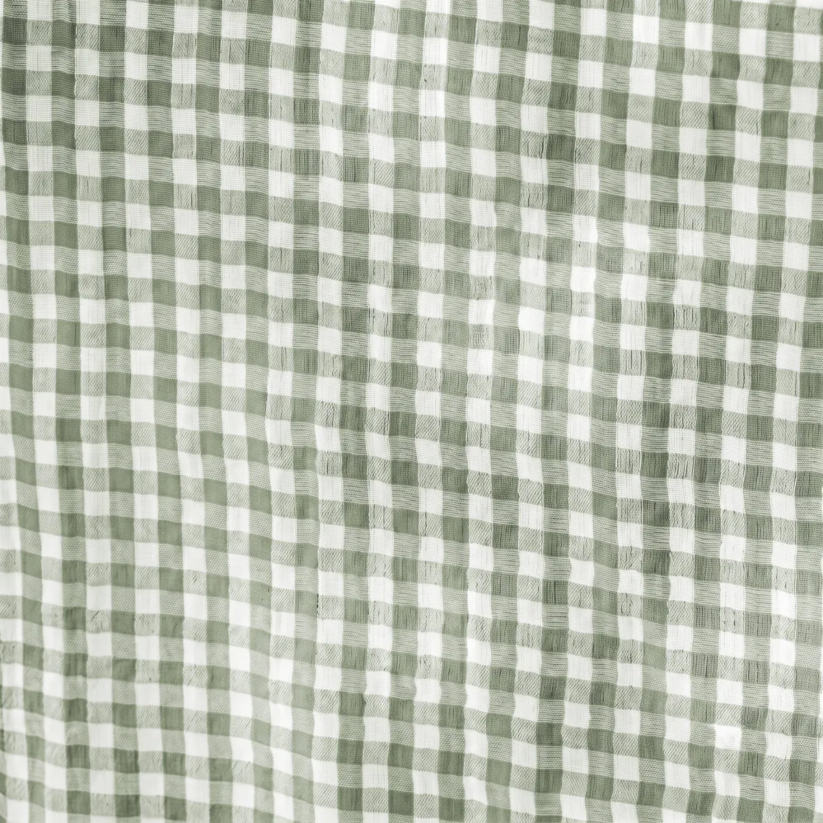 Runner in garza di cotone (50 x 150 cm) Gaïa vichy Verde eucalyptus