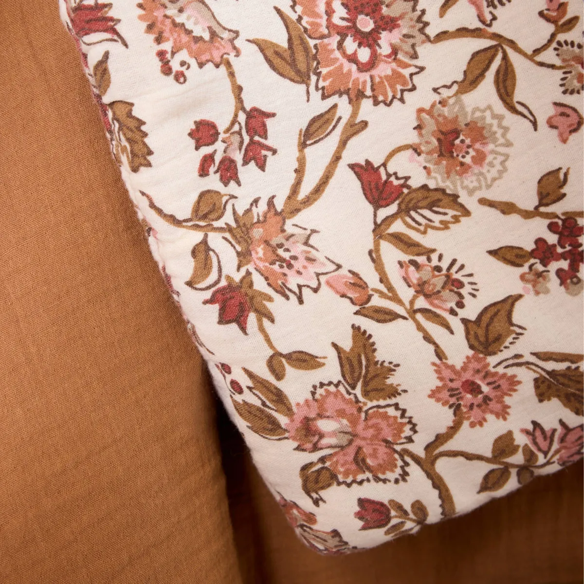 Piumone in garza di cotone (90 x 200 cm) Gaïa dahlia Camel