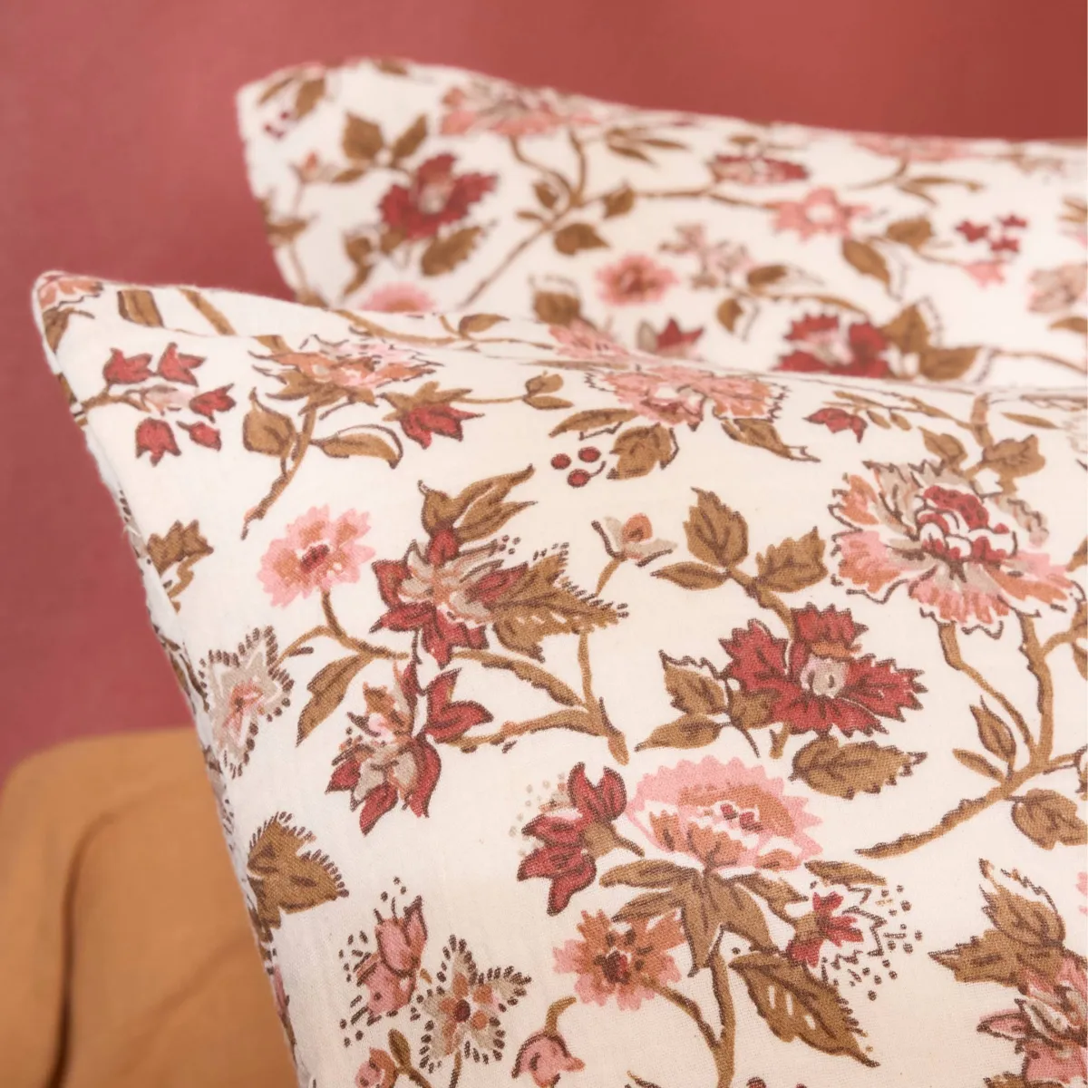 EM - Taie d'oreiller 50 x 70 cm Gaze de coton imprimée GAIA DAHLIA