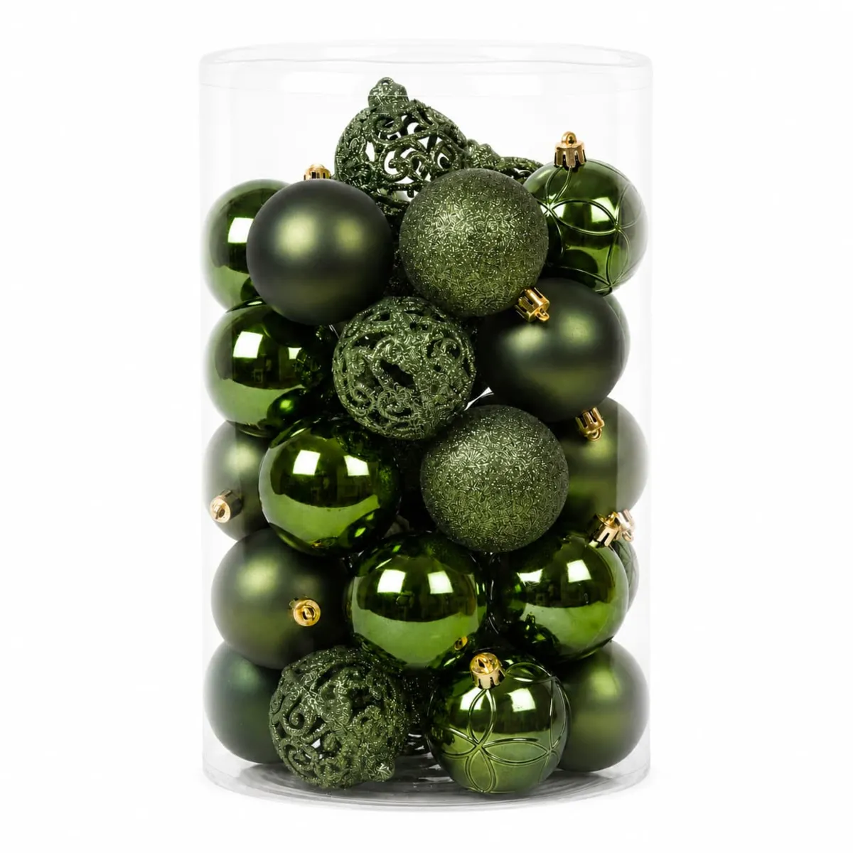 Set von 35 Weihnachtskugeln (D60 mm) Aravis Mix Tannengrün