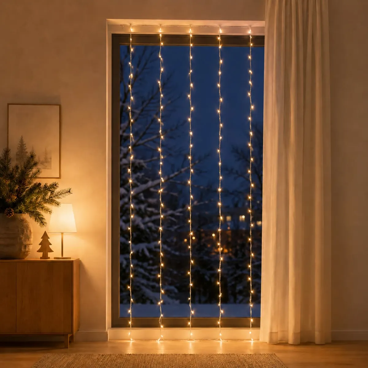 Tenda luminosa Alt. 2,60 m Bianco caldo 768 LED Connect 24 V