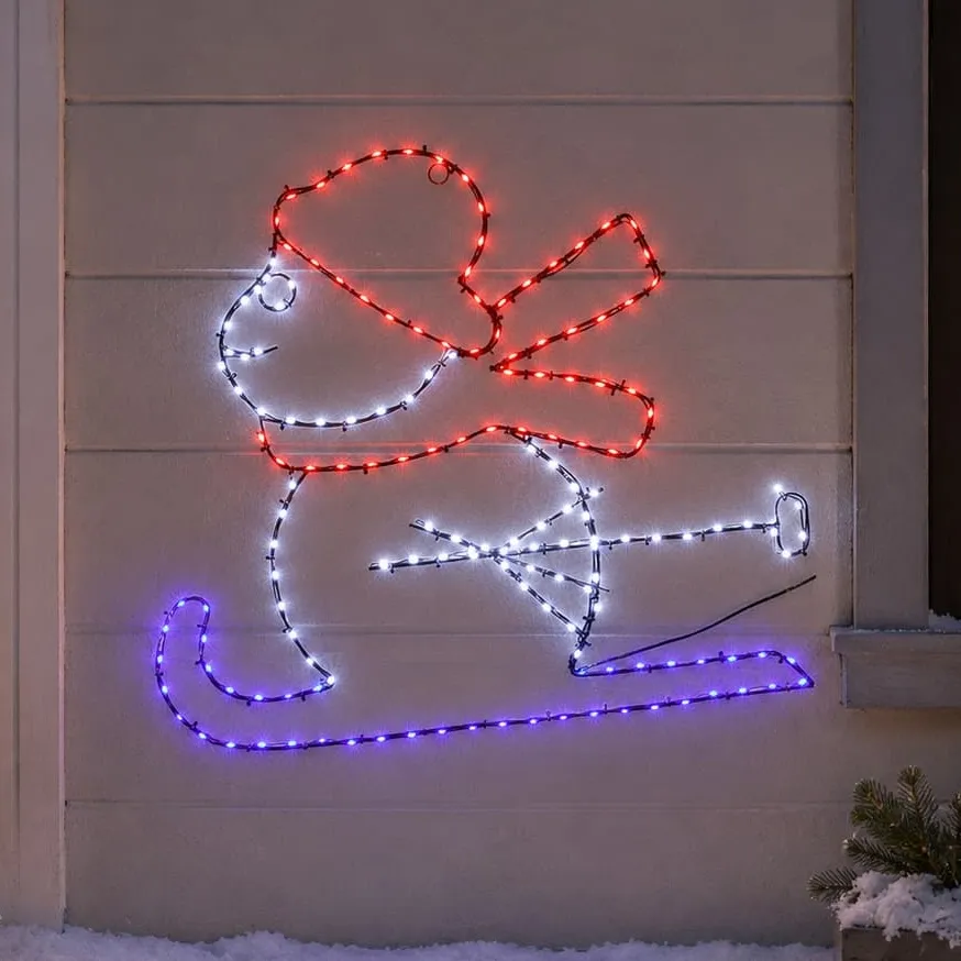 Palla di neve luminosa 172 LED (H45 cm) Ski Flash Multicolore