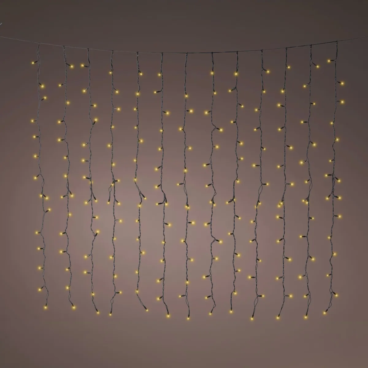 Tenda luminosa connettibile H2m L2m 224 LED cavo nero Pro-lights Bianco caldo
