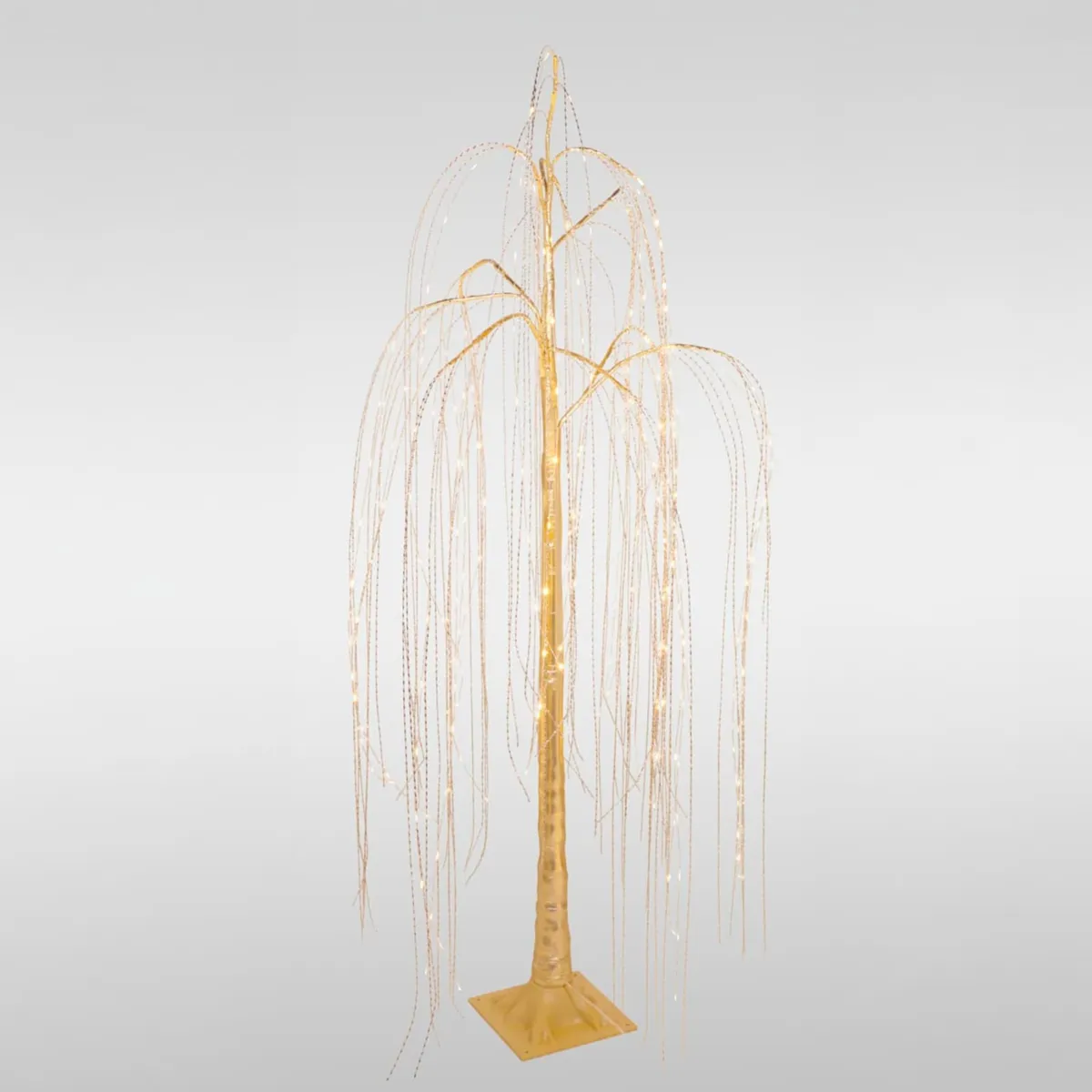 Albero luminoso 220 LED (H150 cm) Salice piangente Effetto screpolato Oro