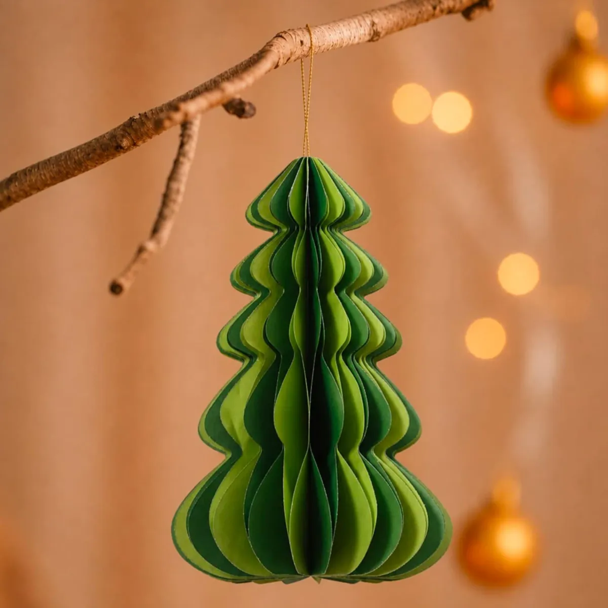 Albero di carta da appendere (H24 cm) - Chiusura Magnetica Vintage - Verde