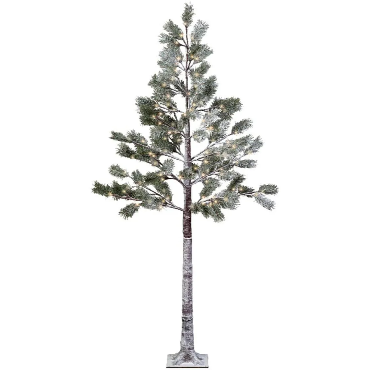 Albero di Natale luminoso da esterno 158 LED (H240 cm) Pino Clarius Verde innevato e bianco caldo