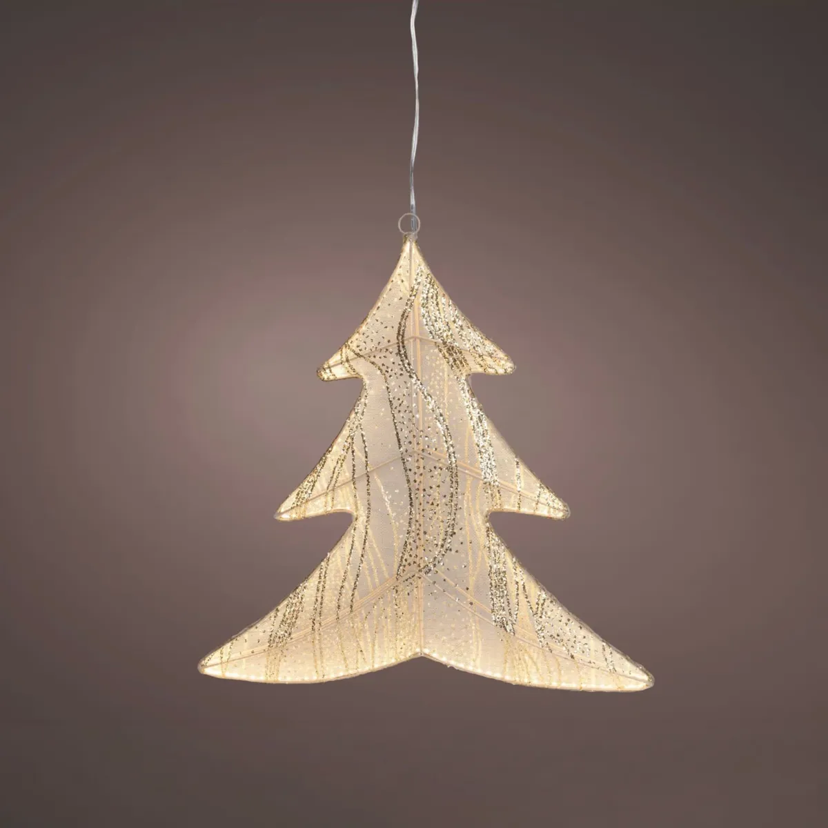 Sospensione luminosa in tessuto 192 LED (H41 cm) Albero Bianco caldo