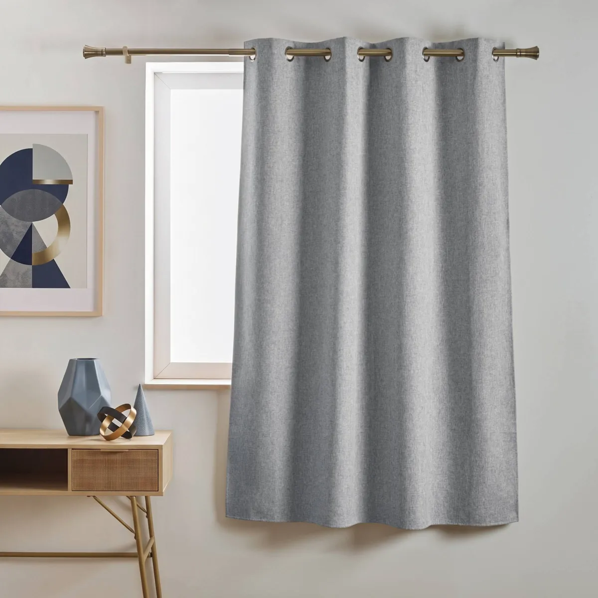 Tenda semi-oscurante Total Blackout (140 x 180 cm) Ombra Grigio chiaro